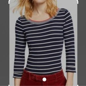 Esprit | Round- neck Blue striped long sleeve 100% cotton shirt